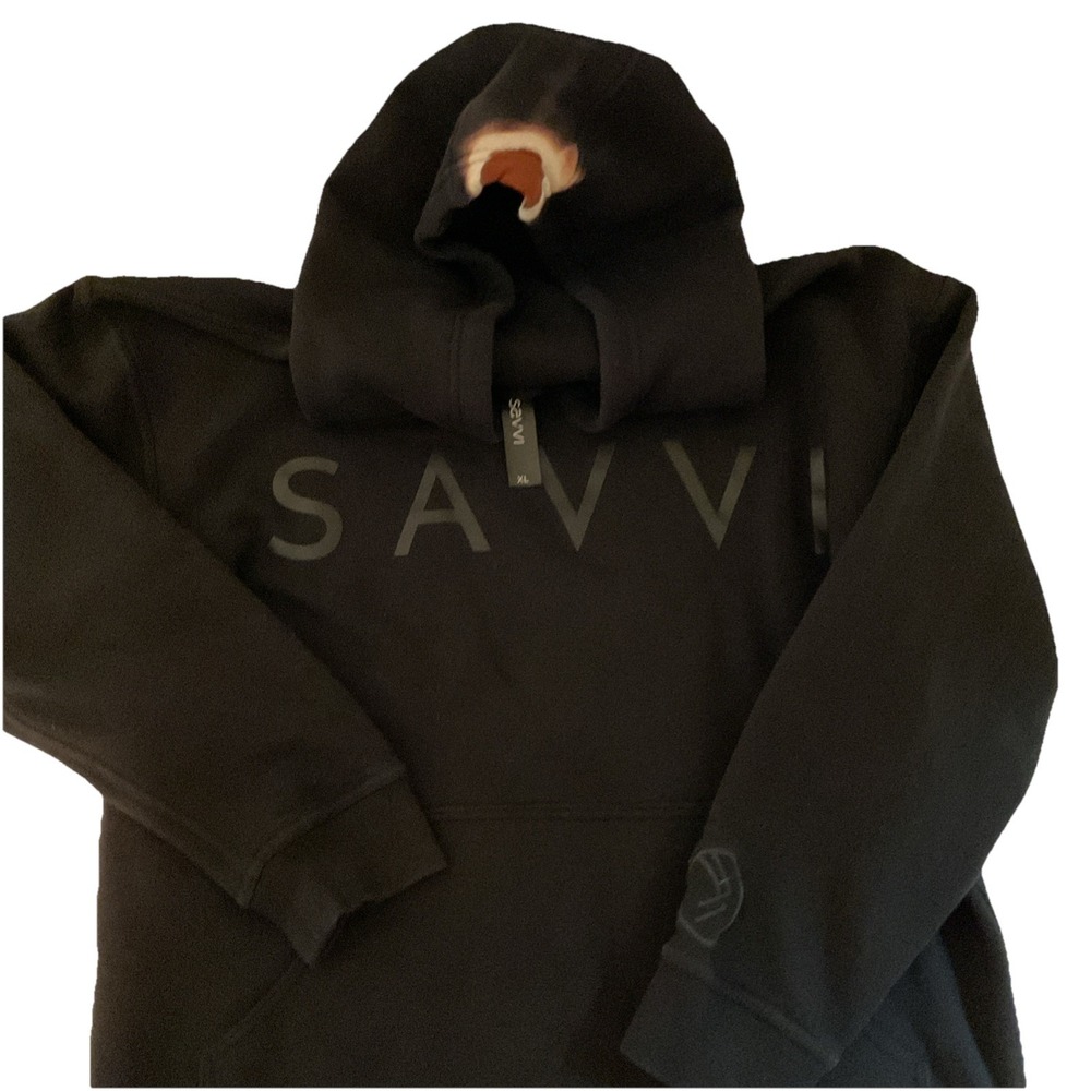 Savvi Women's Black Logo Hoodie Pullover Size‎ XL L6